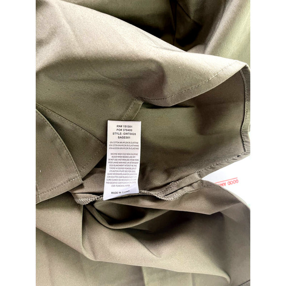 New Good American The Crop Shirt in Sage - Picture 7 of 10